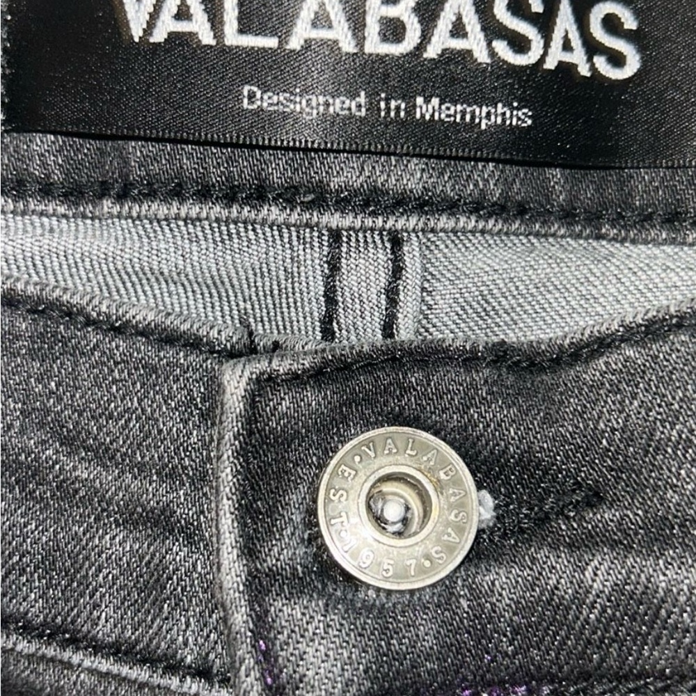 VALABASAS Black Denim Stackrd Jeans